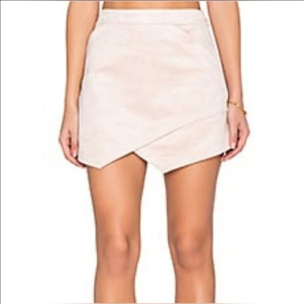 BCBGMaxAzria Beckett Bare Pink Women's Size 2 Faux Suede Mini Skirt Minimalist - Picture 9 of 16